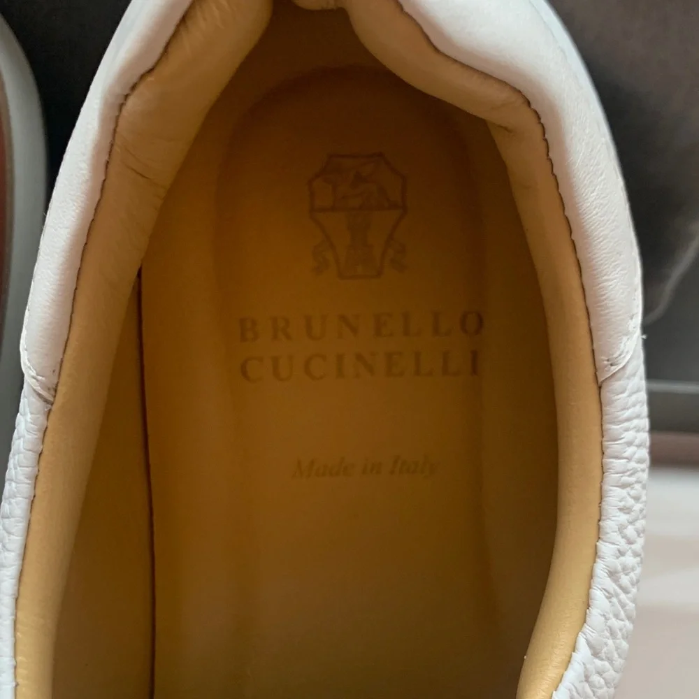 Brunello Cucinelli White Leather Sneakers - Picture 3 of 9